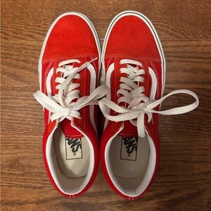 Vans Bold Red and White Shoes